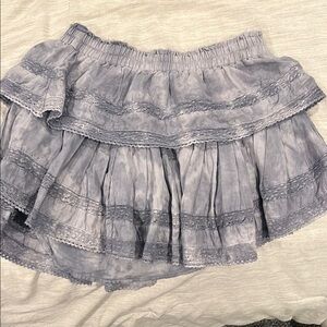 Love Shack Fancy  Gray Tiered Skirt